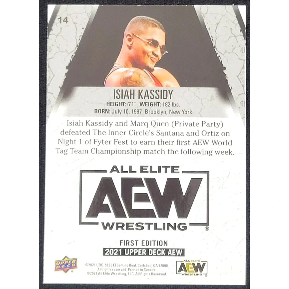 2021 UPPER DECK AEW‎ ISIAH KASSIDY DYNAMITE SP INSERT ALL ELITE WRESTLING